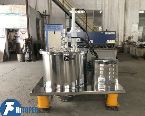 Platform Base Centrifuge continuous working process with intermittent feeding and unloading for coconut oil filtration and separation