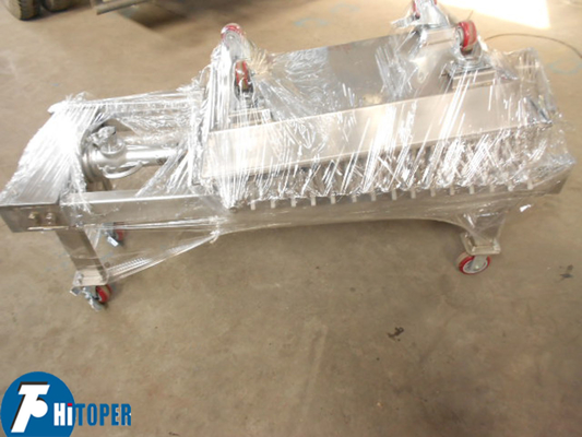 Customizable Stainless Steel Filter Press with white silicone rubber seal for temperature up to 120°C