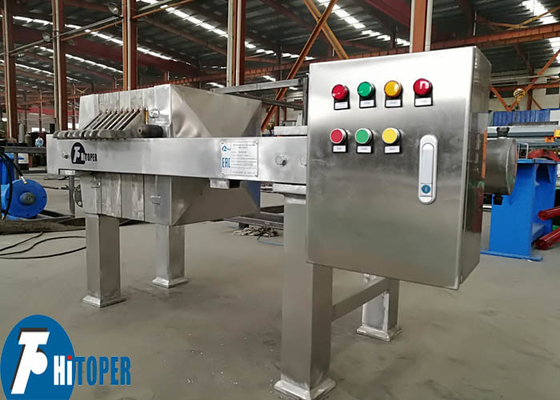 Customizable Stainless Steel Filter Press with white silicone rubber seal for temperature up to 120°C